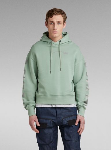 Sleeve Graphics Loose Hooded Sweater